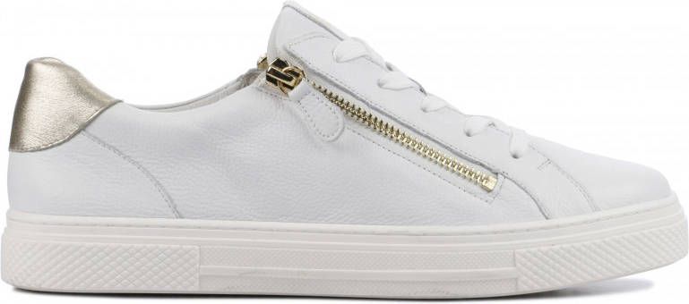 Hassia 301238 comfort leren sneakers wit/goud