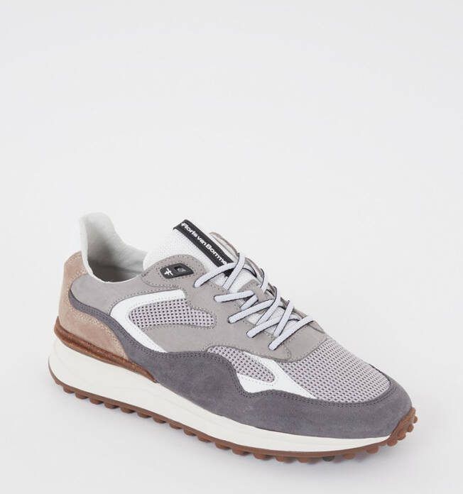 Floris van Bommel Noppi sneaker met suè, de en leren details