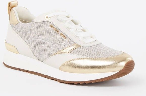 Michael Kors Allie sneaker van leer met mesh details en lurex