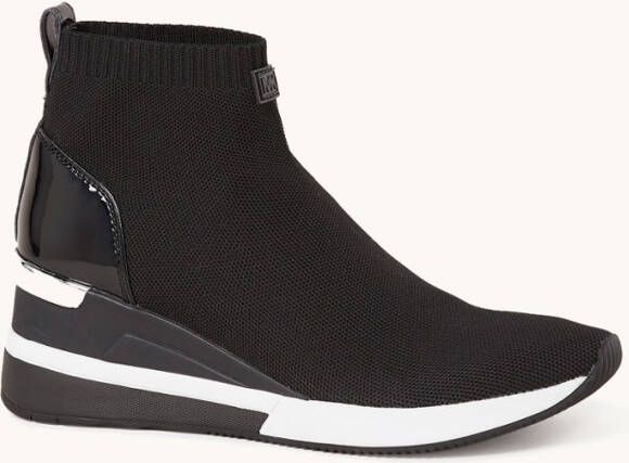 Michael Kors Skyler sneaker met gebreid bovenwerk en lak details