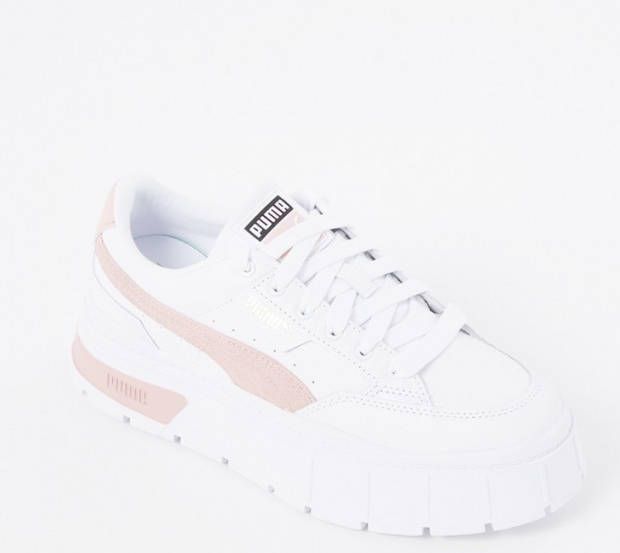 Puma Mayze Stack sneaker van leer met suè, de details