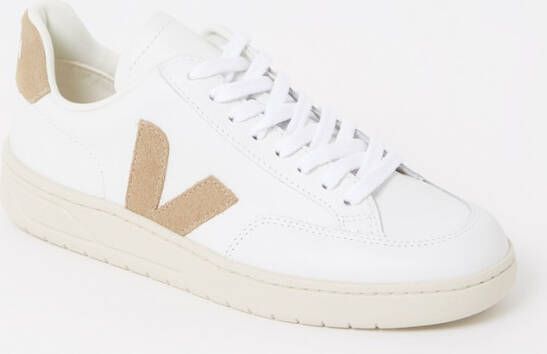Veja V 12 sneaker van leer met nubuck details