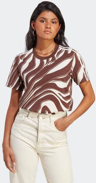 Adidas Abstract Allover Animal Print Dames T Shirts