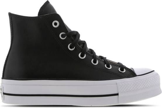 Converse Chuck Taylor All Star Platform Leather High Top Sneakers , Zwart, Dames