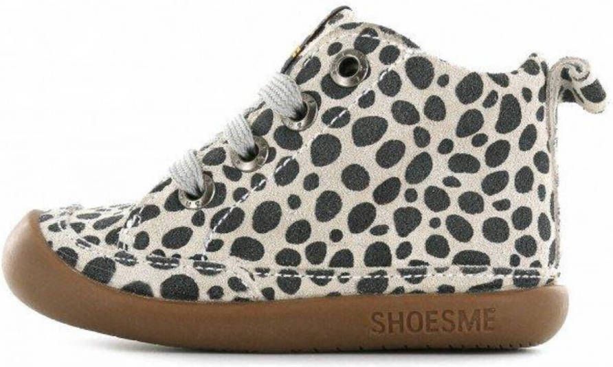 Shoesme BF20S004 B leren babyschoenen met dierenprint beige/zwart