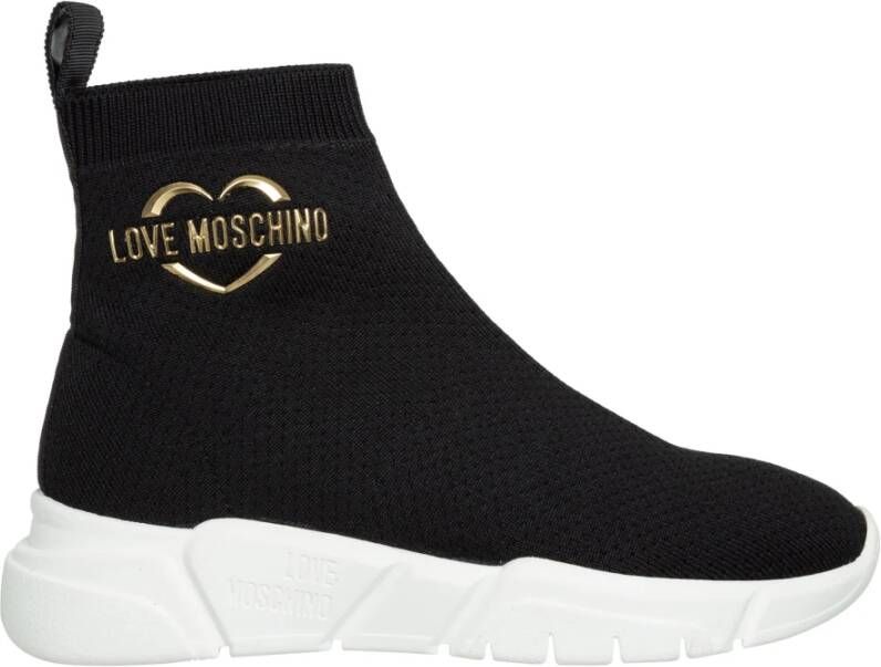 Love Moschino Hoge sneakers , Zwart, Dames