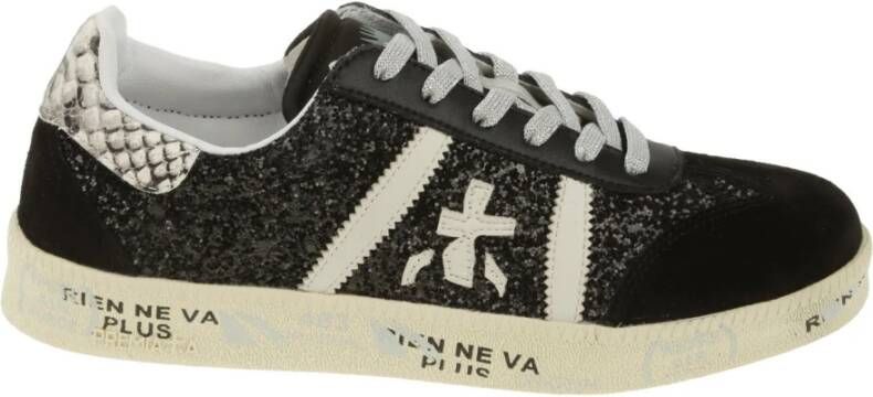 Premiata Damesschoenen sneakers verbazeld , Zwart, Dames
