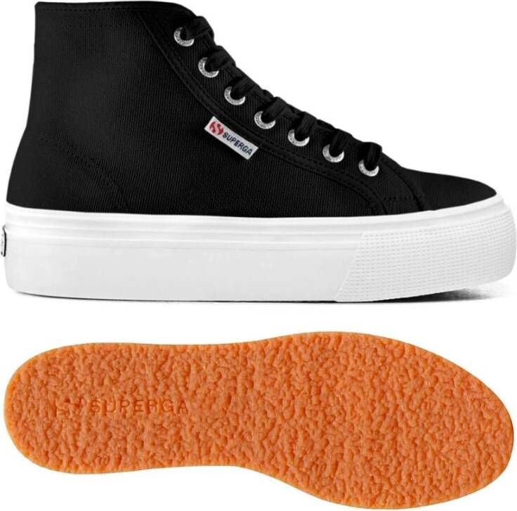 Superga 2705 Hi Top plateau sneakers zwart