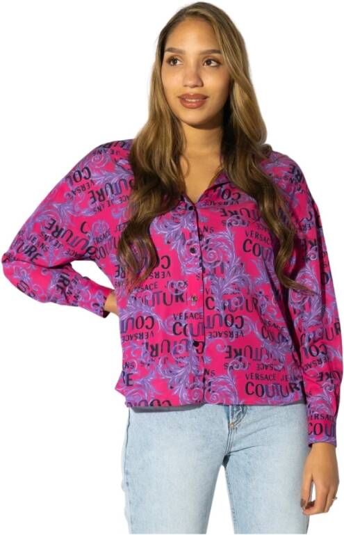 Versace Jeans Couture Blouse Logo Print , Roze, Dames