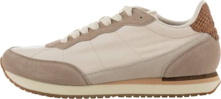 Woden Jansen retro sneaker textiel , Beige, Heren