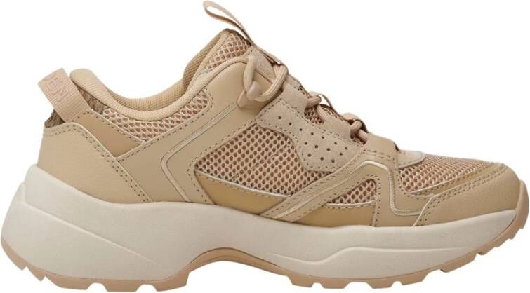 Woden Beige Lage Sneakers Sif Reflective