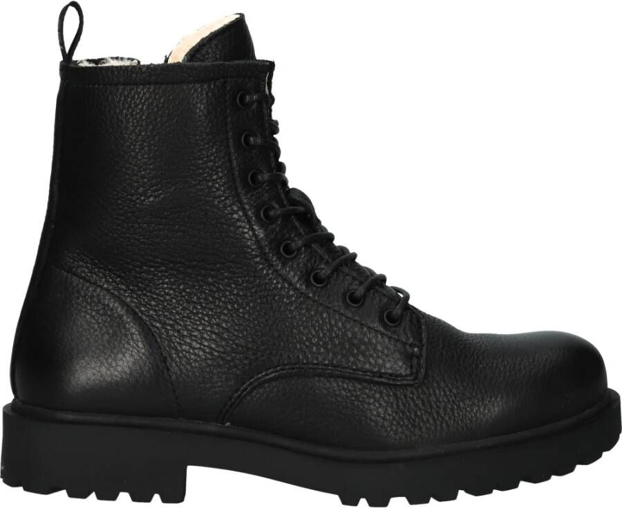 Blackstone Wl02 Black Lace Up Boot Fur , Zwart, Dames