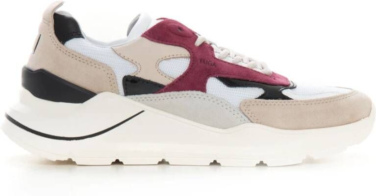 D.a.t.e. Fuga draak sneakers met veters w371 fg dr , Beige, Dames