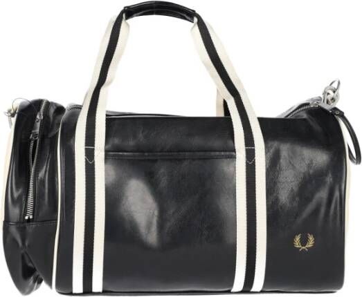 Fred Perry Borsone con manici intessuti con righe , Zwart, Unisex