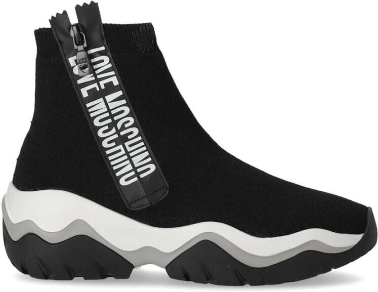 Love Moschino Sneaker met logo , Zwart, Dames