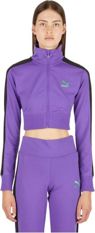 Puma T7 bijgesneden track top , Paars, Dames
