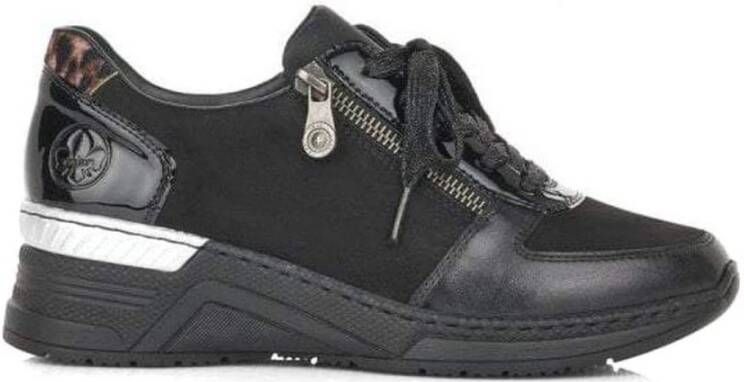 Rieker Casual Leather Flats , Zwart, Dames