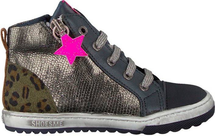 Shoesme EF9W024-A leren sneakers zilver/blauw