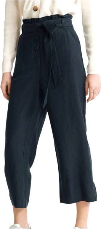 Superdry Flap pants linen eden , Blauw, Dames