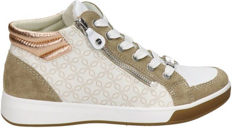 Ara hoge leren veterschoenen beige/wit