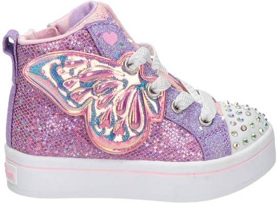 Skechers Twinkle Toes hoge sneakers met lichtjes lila/roze