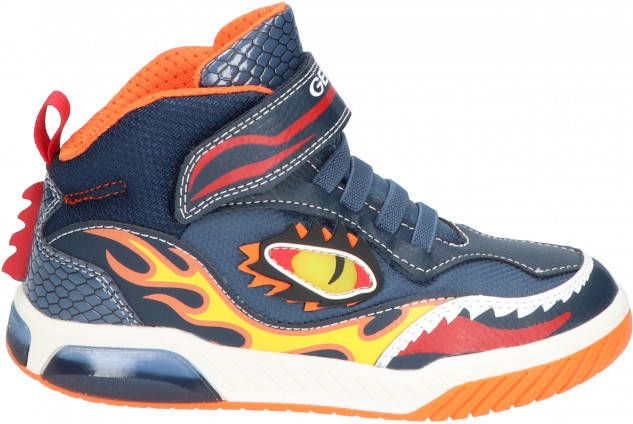 Geox J169CA Navy Orange Sneakers hoge sneakers