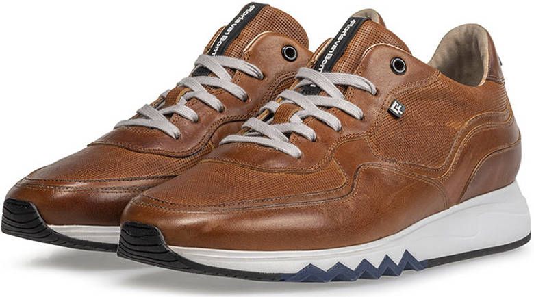 Floris van bommel Nineti 23 02 Cognac G+ Wijdte Lage sneakers