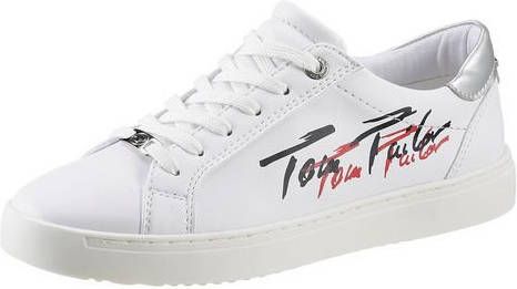Tom Tailor Sneakers met contrastbeleg in metallic look