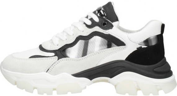 BRONX Tayke Over chunky leren sneakers wit/zwart