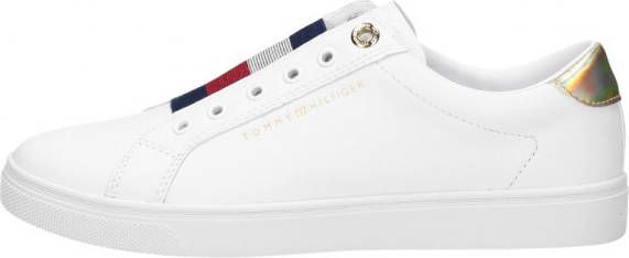 Tommy Hilfiger TH Elastic Slip On Sneaker leren sneakers wit