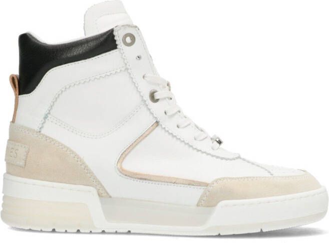 Shabbies Amsterdam Sneaker van leer met suède details