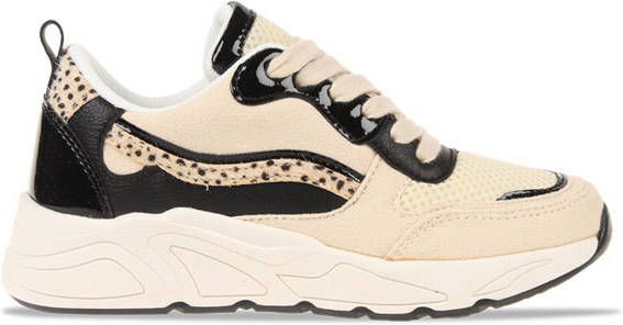 PS Poelman Carocel Tiener chunky sneakers beige/zwart