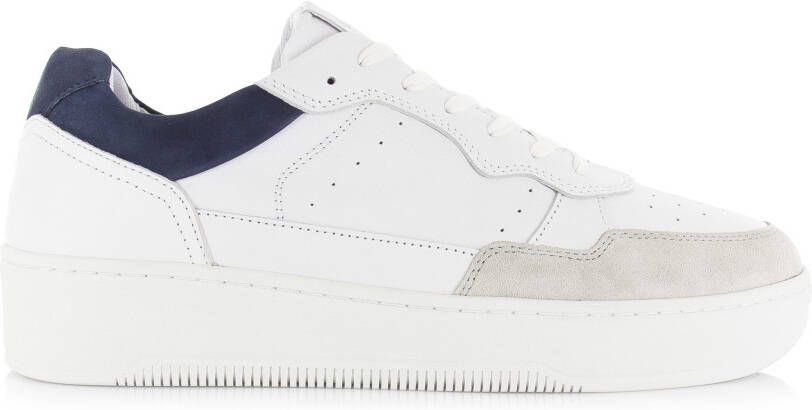 Blackstone Drew Zg46 White Navy LOW Sneaker , Wit, Heren