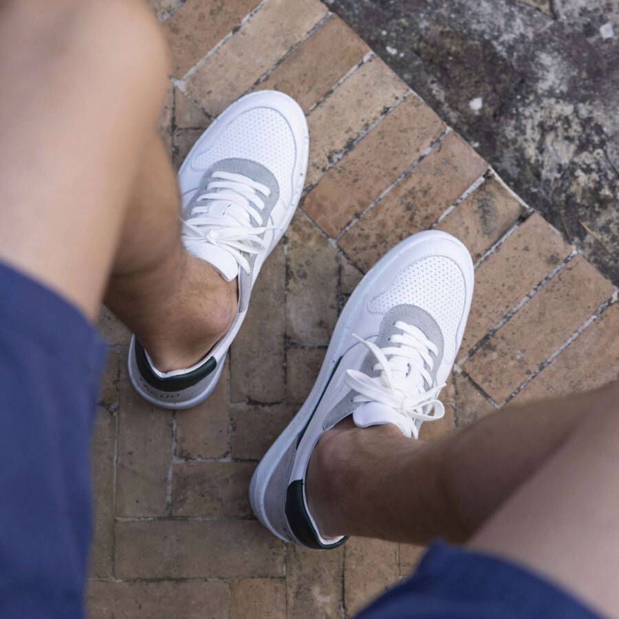 faguo Alder leather suede sneakers white & grey