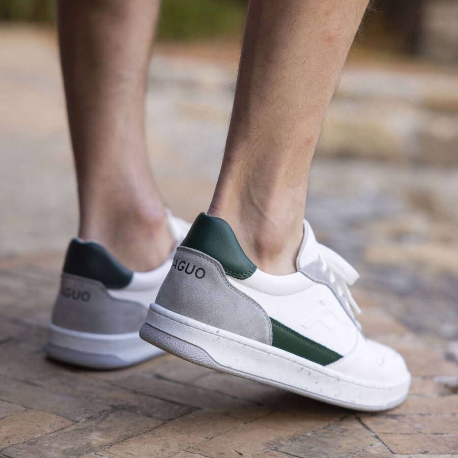 faguo Alder leather suede sneakers white & grey