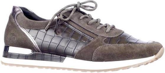 Remonte Sneaker van een harmonieuze materialenmix Kaki/Zilvergrijs