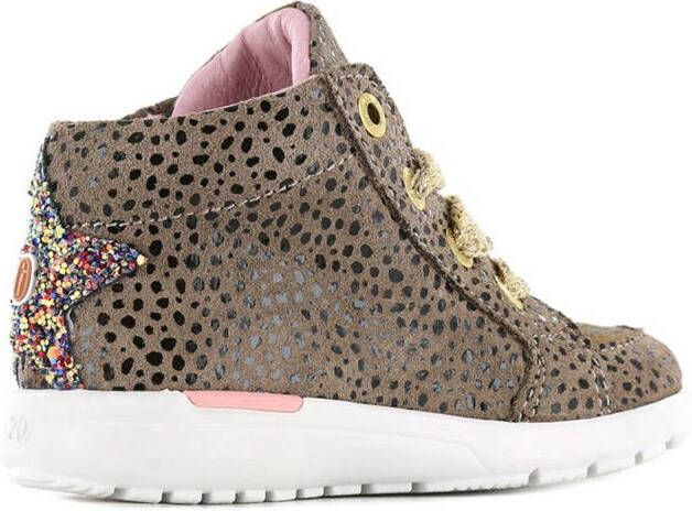 Shoesme RF21W040 B leren veterschoenen taupe/multi