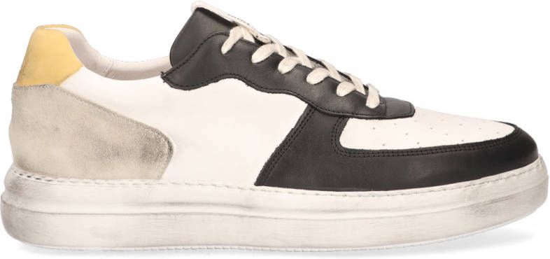 Blackstone Wg85 Wit Zwart Vintage Low Sneaker , Wit, Heren