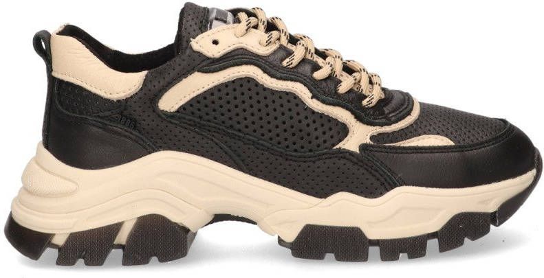BRONX Tayke Over leren chunky sneakers zwart/beige