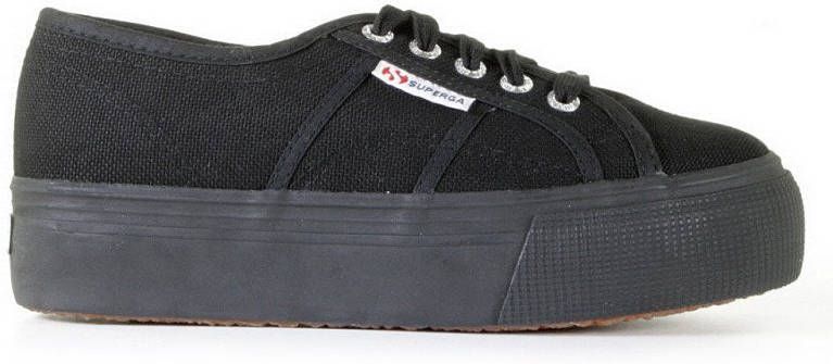 Superga Women's 2790 ACOTW Linea Up and Down Flatform Trainers Full Black UK 4 Zwart