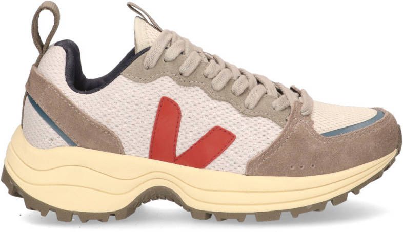 Veja Venturi Sneaker Dames Middengrijs/Donkerrood