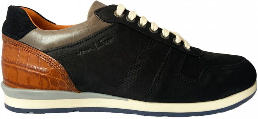 Van Lier Davinci nubuck sneakers zwart