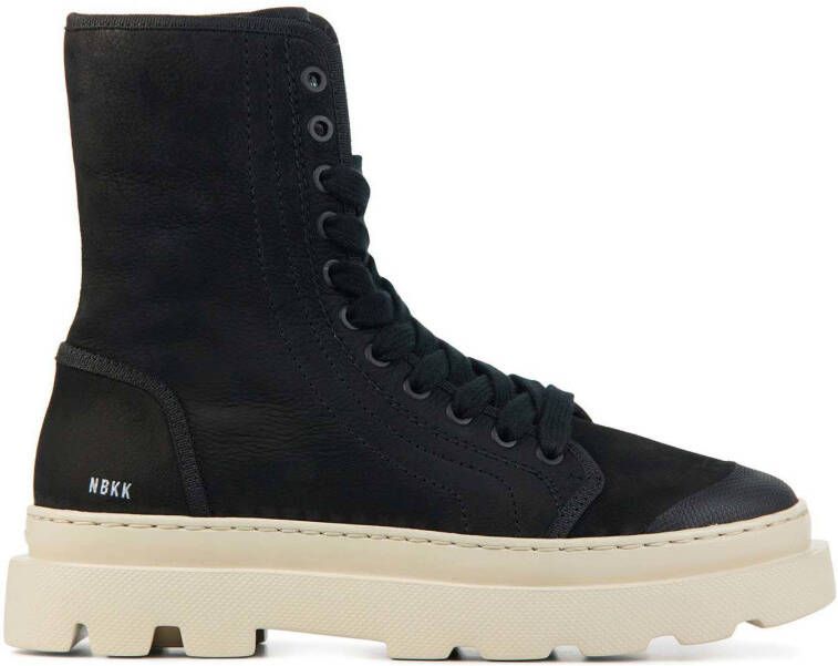 Nubikk Monro Miley nubuck veterboots zwart