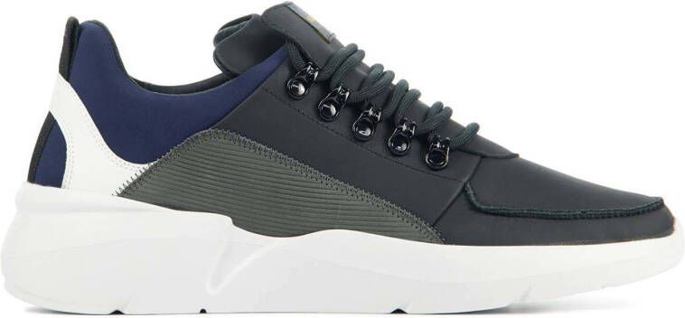 Nubikk Roque Royal nubuck sneakers zwart/blauw