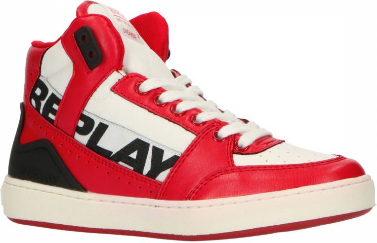 REPLAY Campos hoge sneakers rood/wit