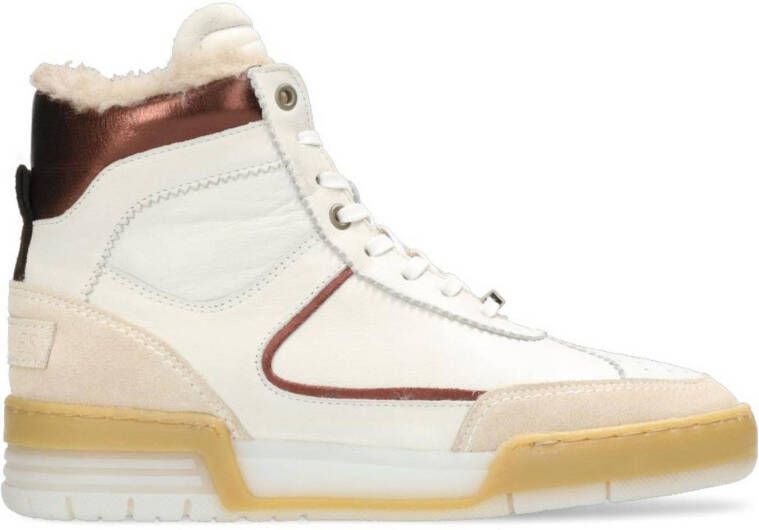 Shabbies Amsterdam Sneaker van leer met suè, de details